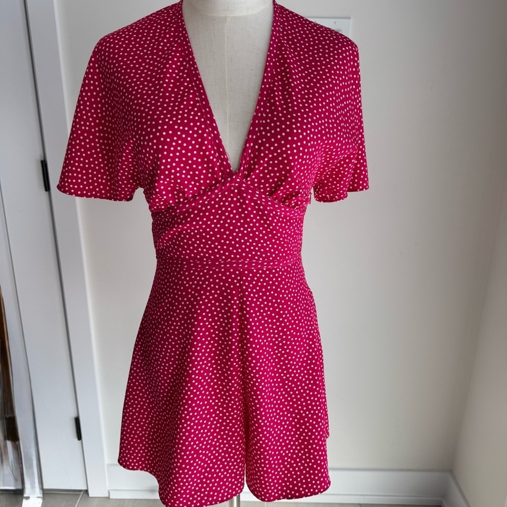 💜2 for 10-Zara Red and White Polka Dot Dress - Picture 2 of 14